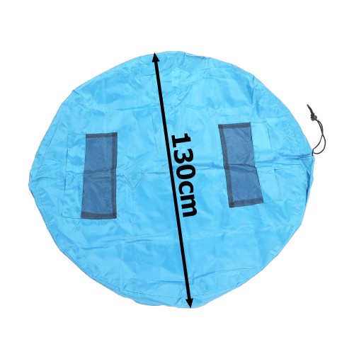 Covoras de joaca cu sac depozitare jucarii 2 în 1, albastru Covoras de joaca cu sac depozitare jucarii 2 în 1, albastru